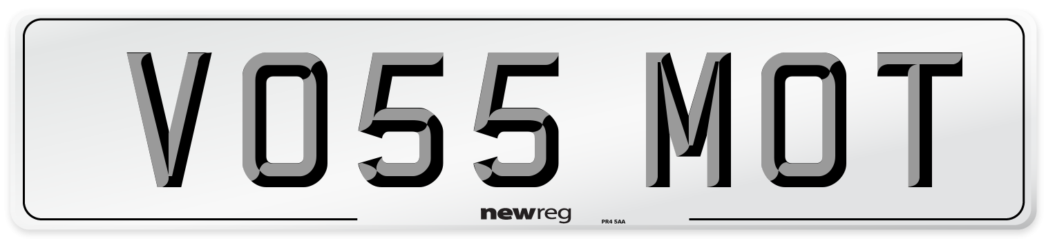 VO55 MOT Number Plate from New Reg